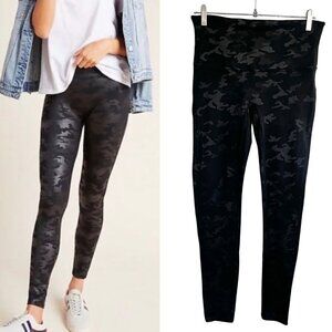 SPANX Black Camo Printed Metallic Seamless High Waisted Full Length Leggings
